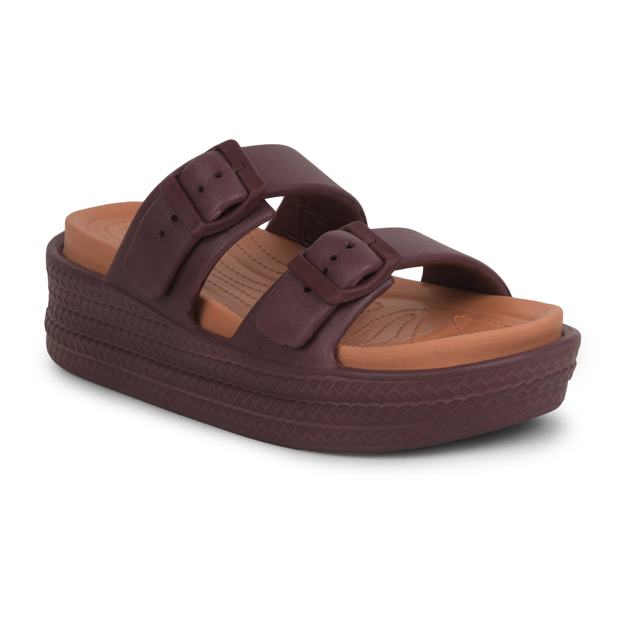Casual Platform Sliders with Buckles for Women