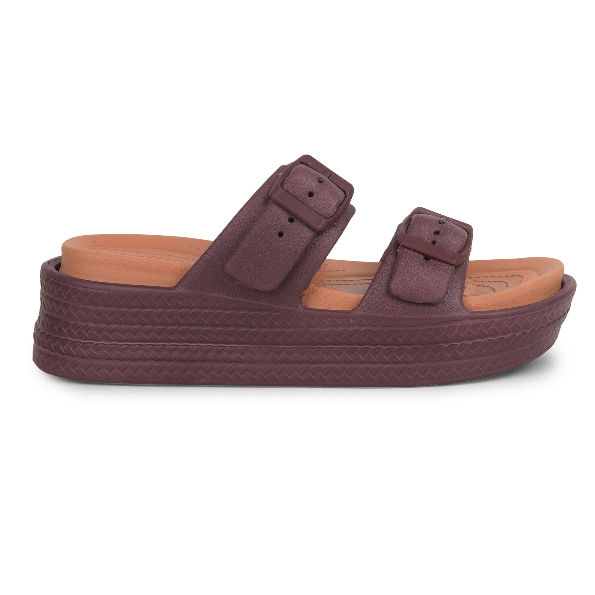 Casual Platform Sliders with Buckles for Women
