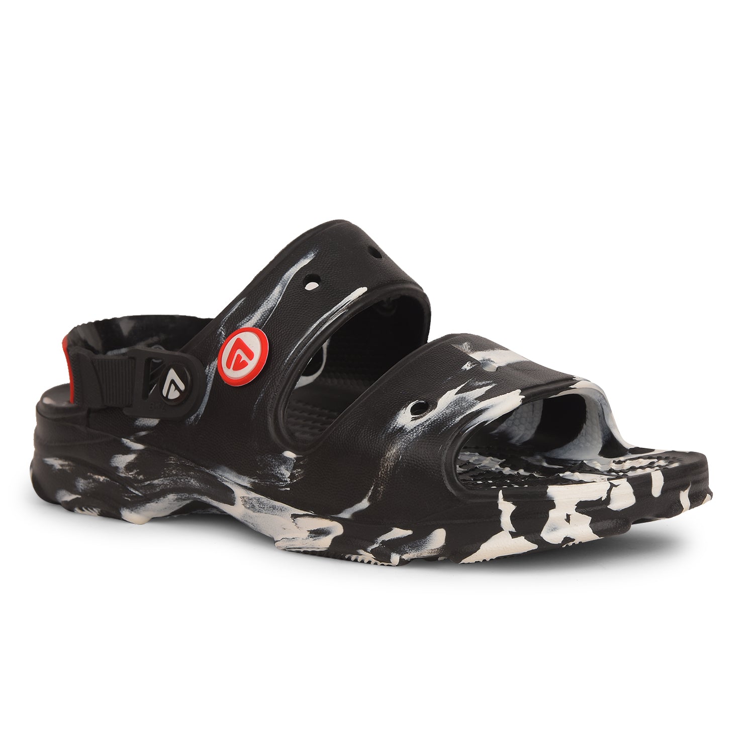 Marble Open Toe Clogs with Dual Straps