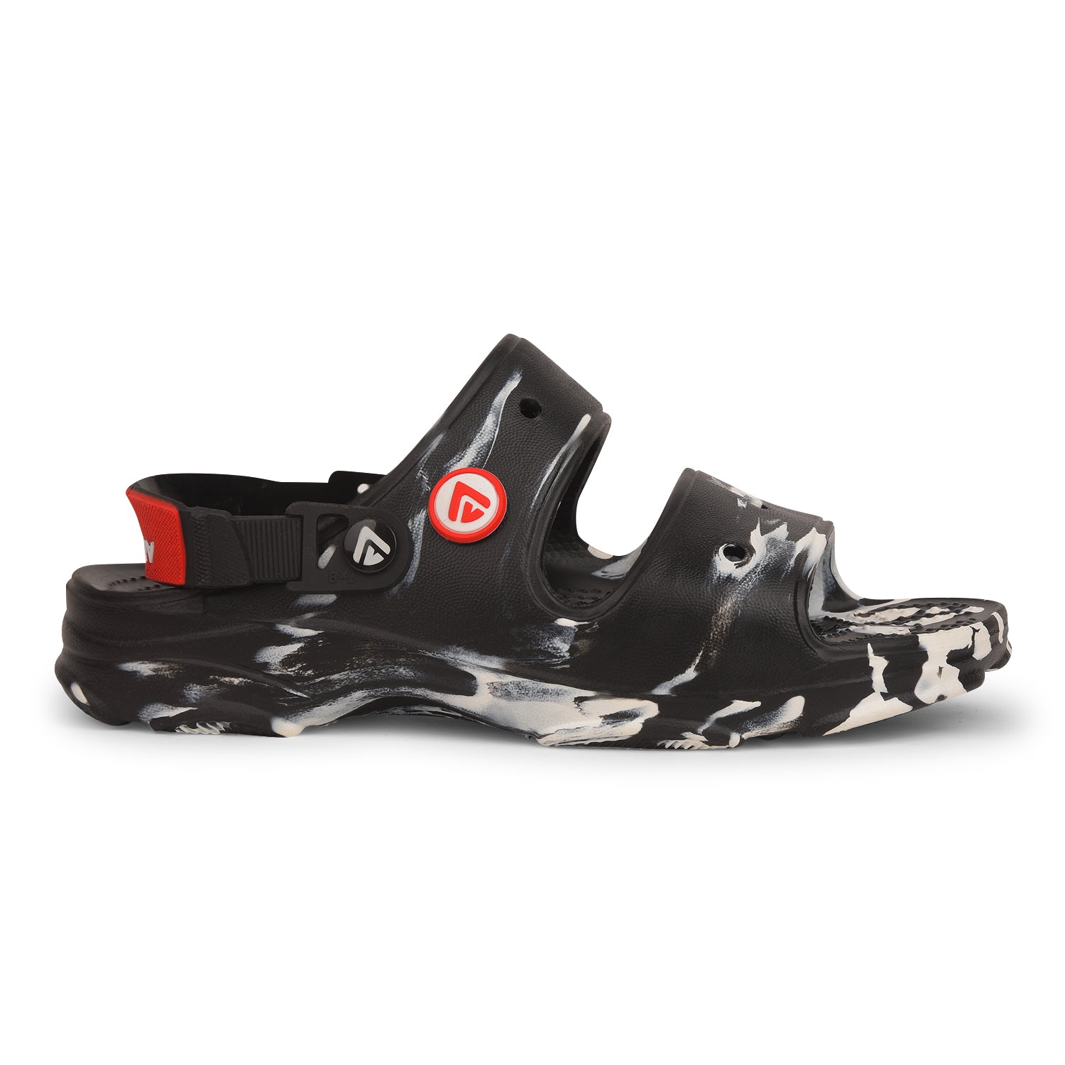 Marble Open Toe Clogs with Dual Straps